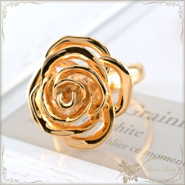 リング レディース k18 18k バラ rose 薔薇 18金 指輪 ピンクゴールド