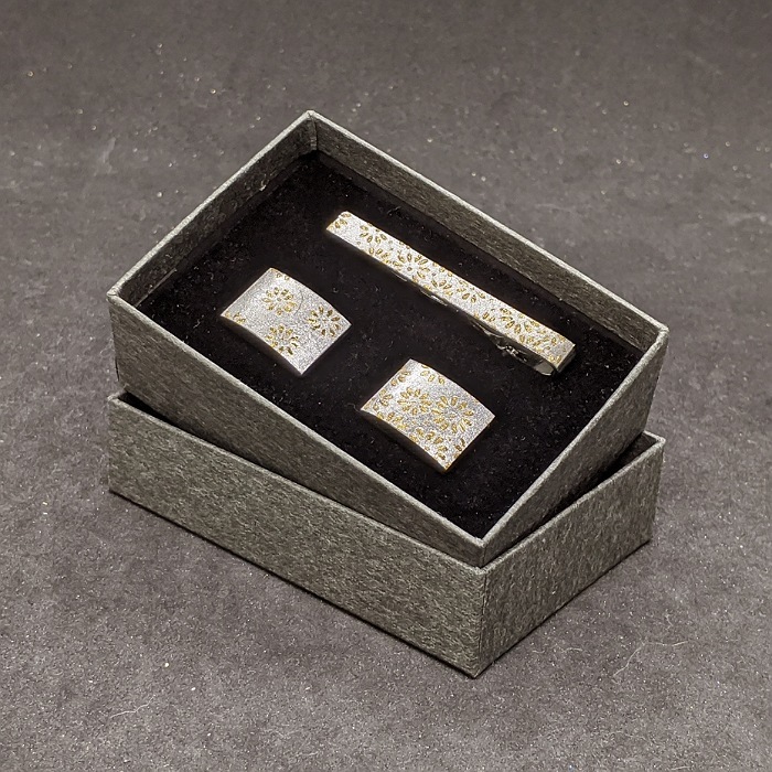 タイピンカフス【送料無料】京都 着物職人手作り ネクタイピン カフス