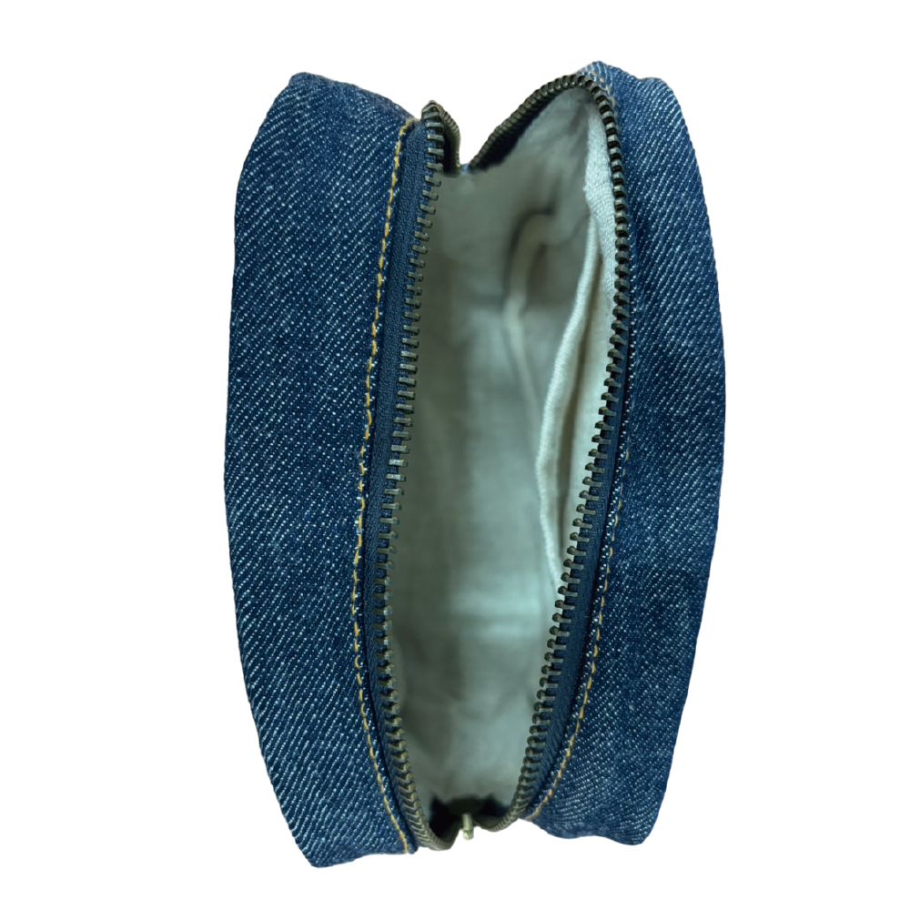 デニムポーチ名入れ刺繍コスメシンプルpcdecp-emb - 【贈り物.shop