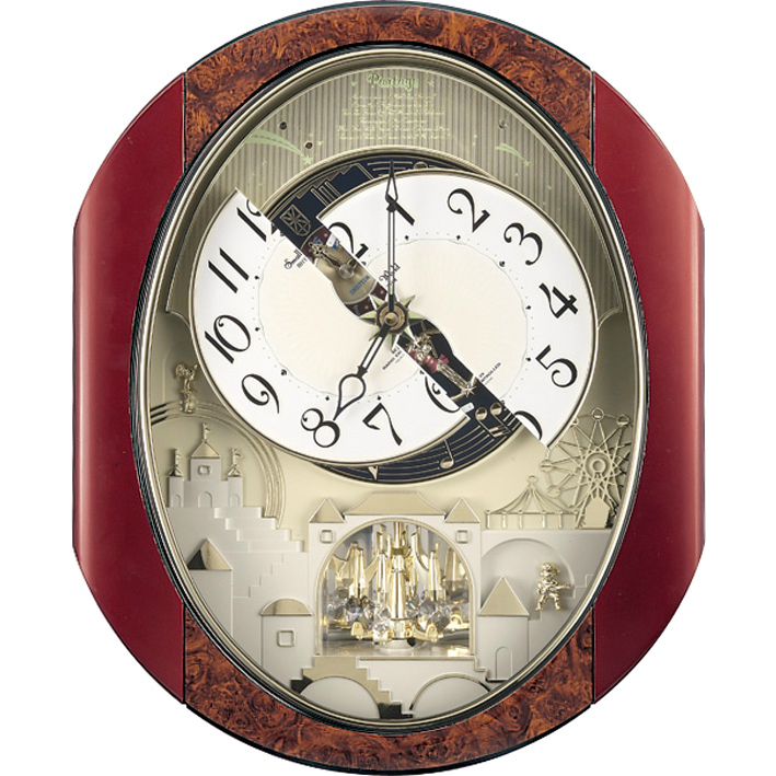 名入れ可能】壁掛けからくり時計 スモールワールド パルタージュ電波