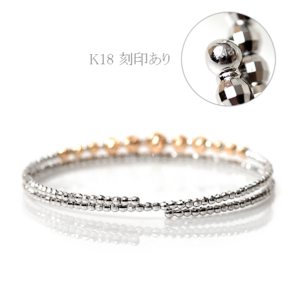 K18WGパール ブレスレット 長さ17.5㎝ 刻印あり K18WGパール