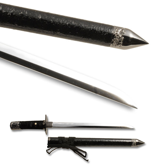 日本刀 模造刀 懐剣 ミニ 忍者刀 黒糸仕様 日本製 /全長 48cm/刃渡り