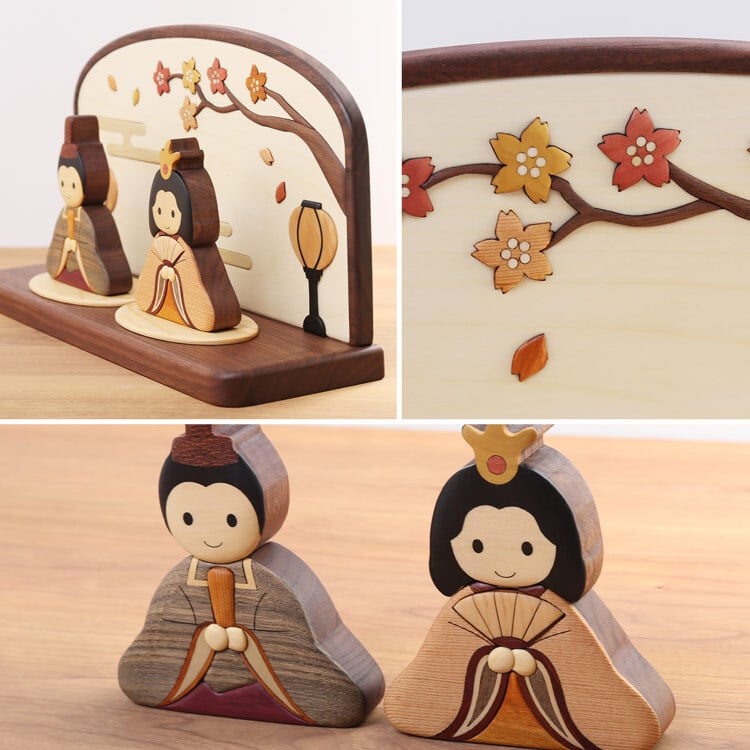 お雛様 初節句 お祝い 雛人形 コンパクト 木製 名前 おしゃれ