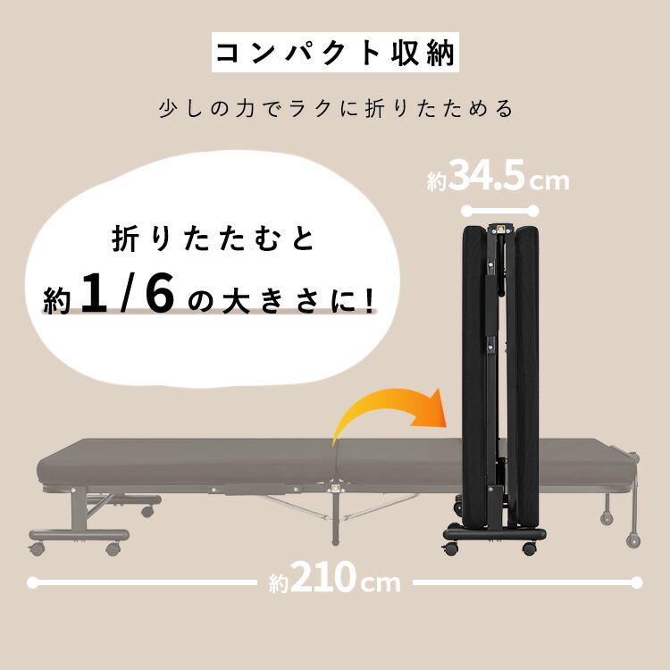 折りたたみベッド シングル コンパクト マットレス付き 低反発 手動