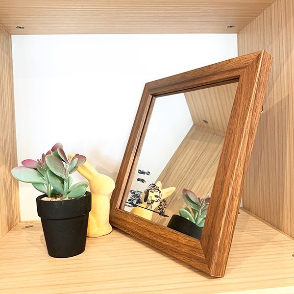 スヌーピー 2WAYミラー スローライフ 壁掛け鏡 SNOOPY