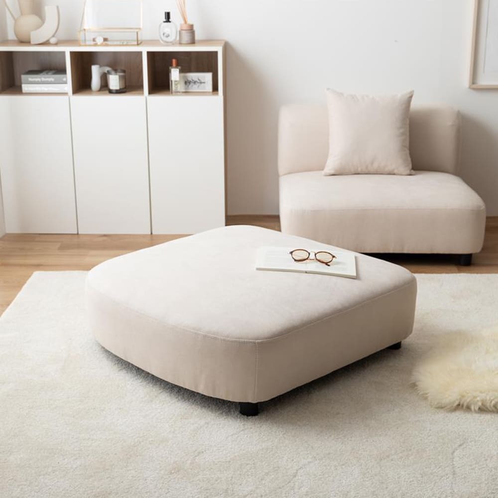 オットマン ソファ 1人掛け フロア オットマン ロー ファブリック 大人