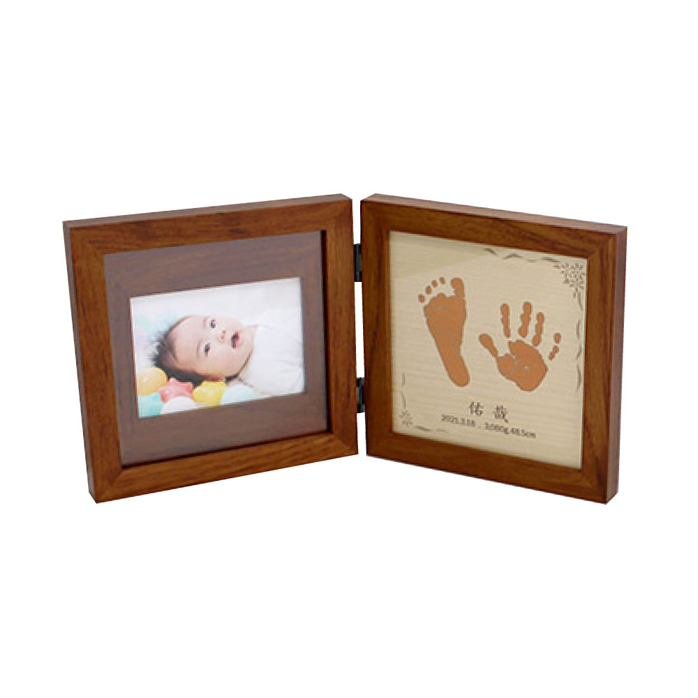 赤ちゃん 手形 足形 オリジナル フォトフレーム 木製 インク キット付