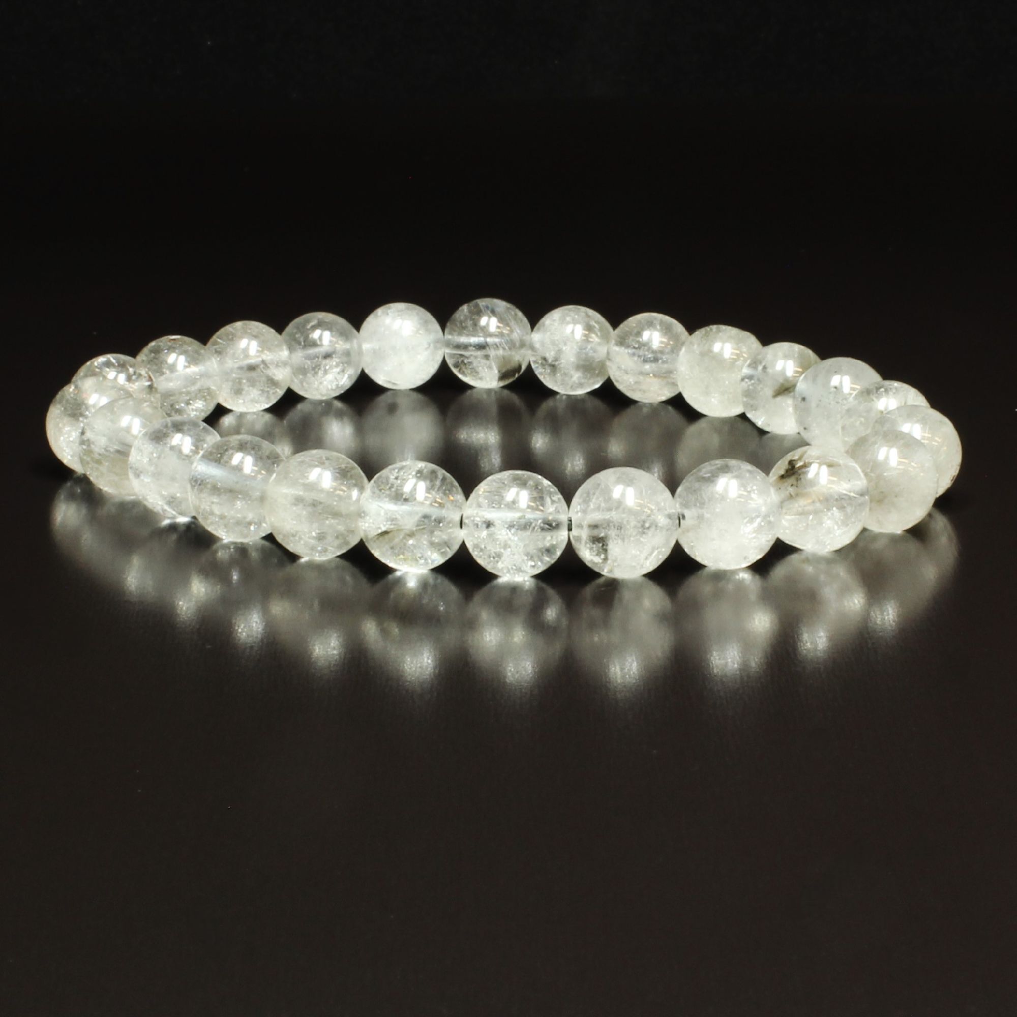 白銀色のブルッカイト］8ミリ 一点物 プラチナルチル ブレスレット 18g