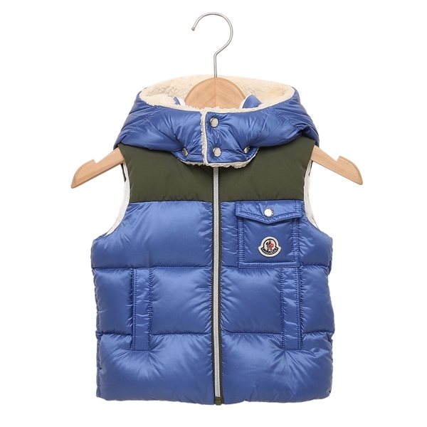 モンクレール ベビー服 子供服 ダウンベスト ブルー ベビー MONCLER