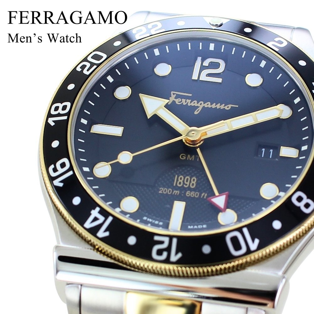 サルヴァトーレ フェラガモ 腕時計 手表 メンズ 父の日 シンプル GMT