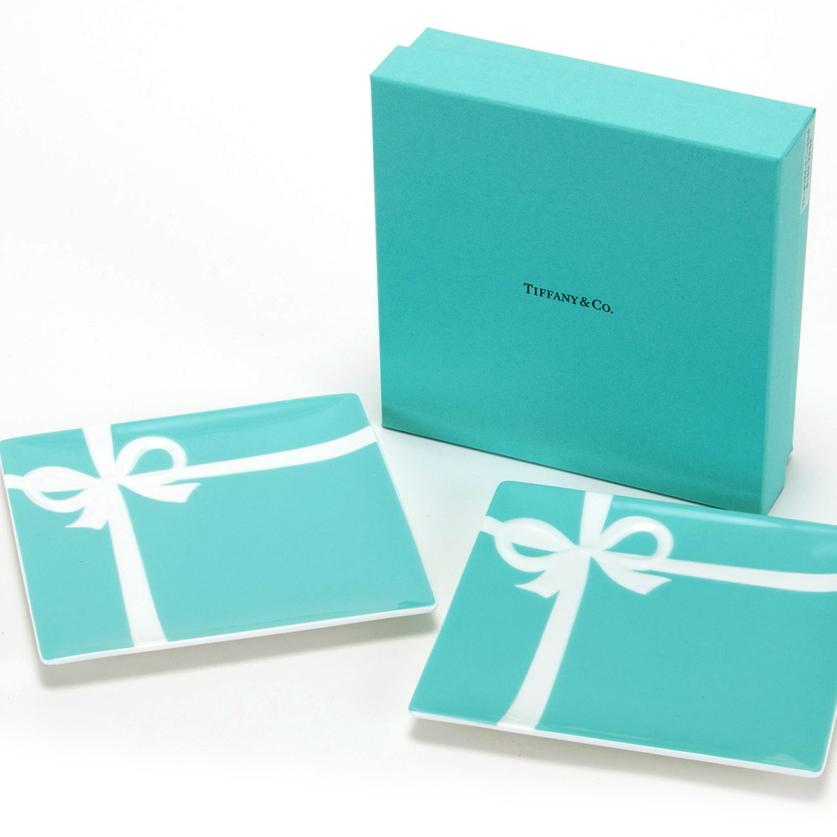 名入れ】ティファニー TIFFANY＆Co ブルー ボウ デザート プレート