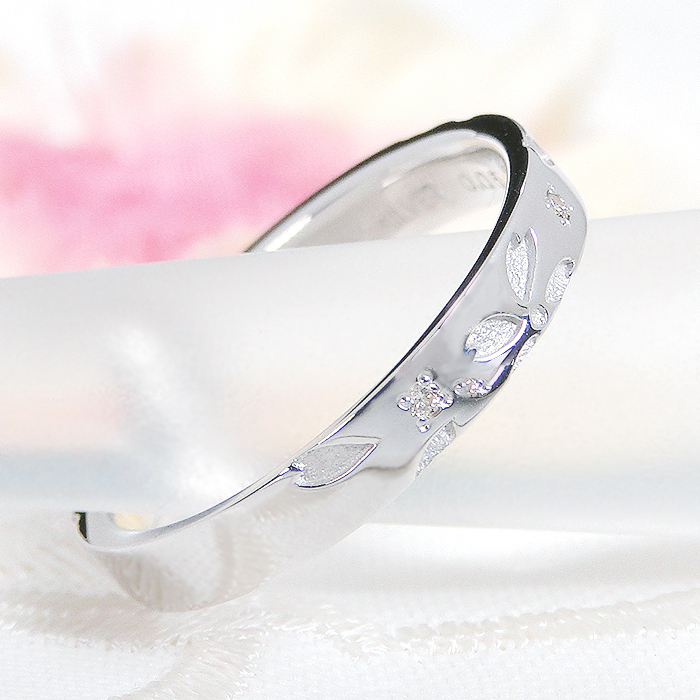 名入れ】【刻印】指輪 レディース プラチナ PT900 ダイヤモンド 0.07ct