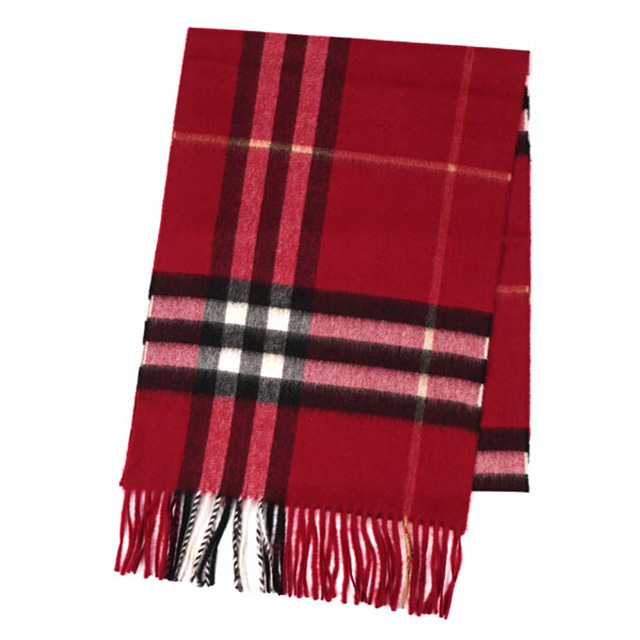 バーバリー BURBERRY マフラー 赤 カシミア レッド チェック