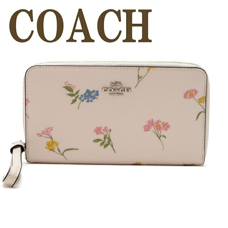 コーチ COACH 財布 レディース 長財布 花柄 ラウンドファスナー iPhone