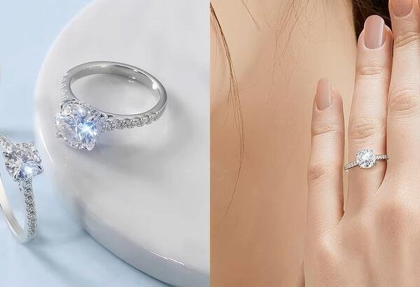 モアサナイト リング 1ct 一粒 レディース ダイヤモンド の2,5倍の