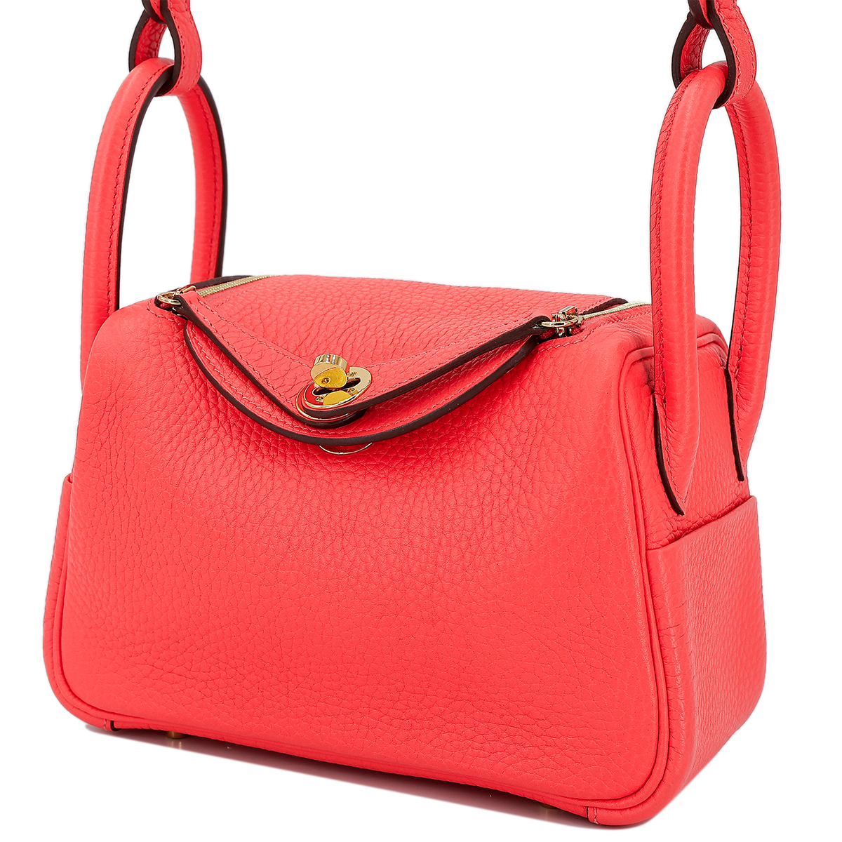 Very Good ( Rank A) HERMÈS Mini Lindy Rose Texas (0E) Clemence