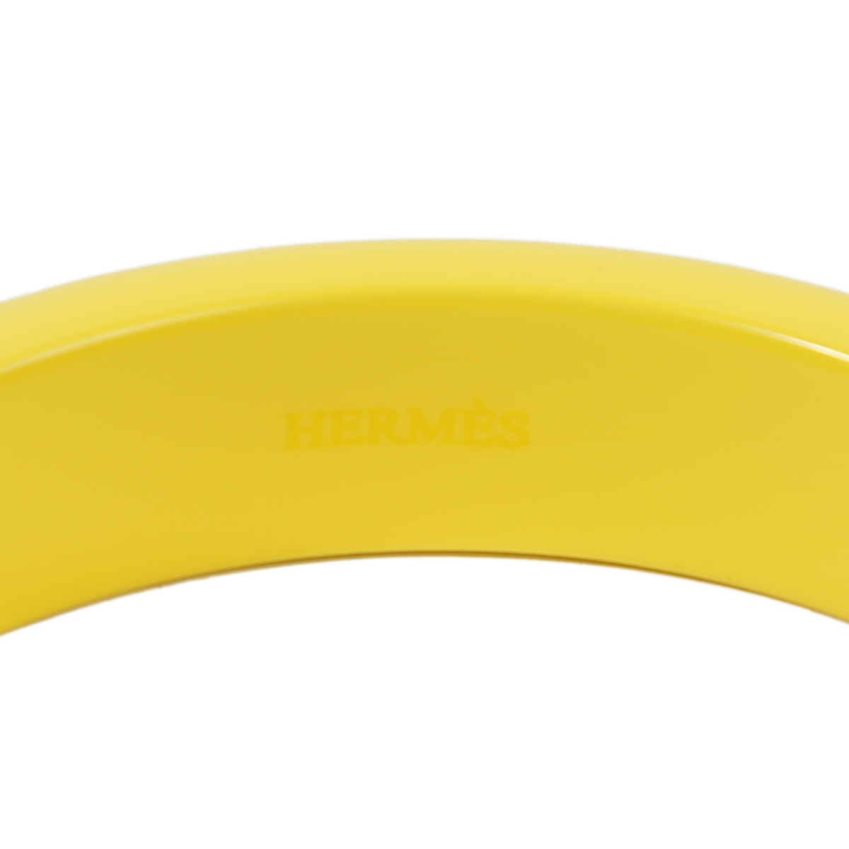 HERMÈS エルメス バイアスH ラッカーウッド イエロー バングル 木材