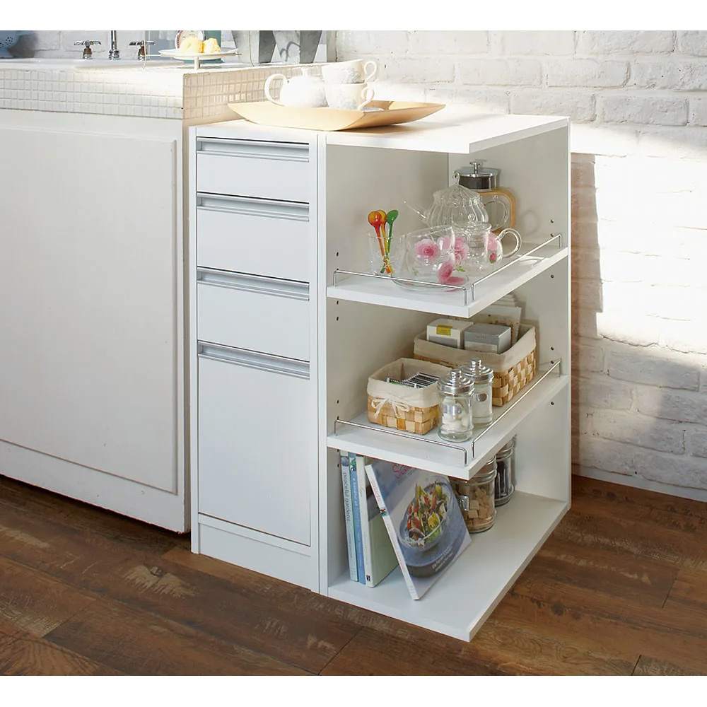 幅25奥行44.5cm］ 取り出しやすい2面オープンすき間収納庫 日本製 通販