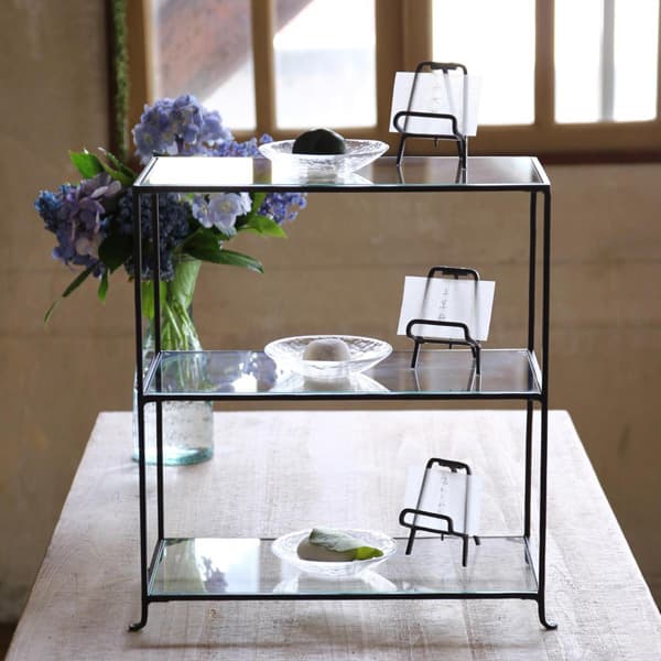 園芸ネット本店｜ジョセフアイアン 3段ガラスディスプレイ台 ワイド