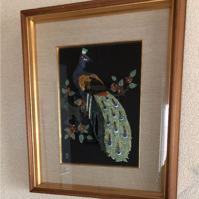 名作家✧︎俊若作！貴石画・宝石画…孔雀(鳳凰.朱雀)の通販 by