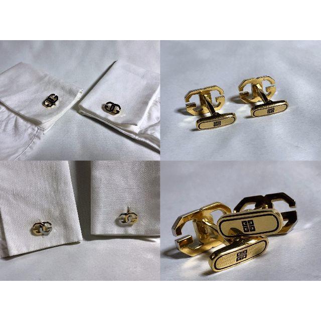 正規良 激レア ジバンシィ GGロゴコンビカラー カフス 金×銀 ダブルGボタン