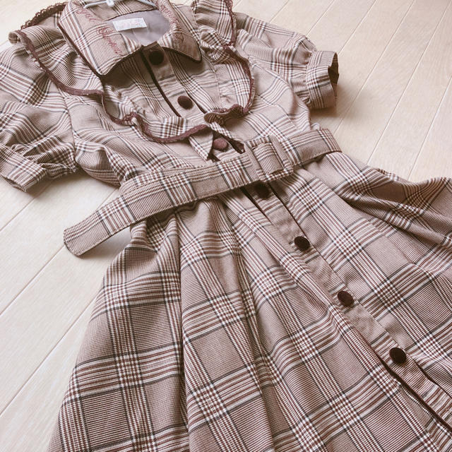 ♡LIZ LISA リズリサ♡チェックポンチョ（ブラウン×レッド）♡ ♡LIZ