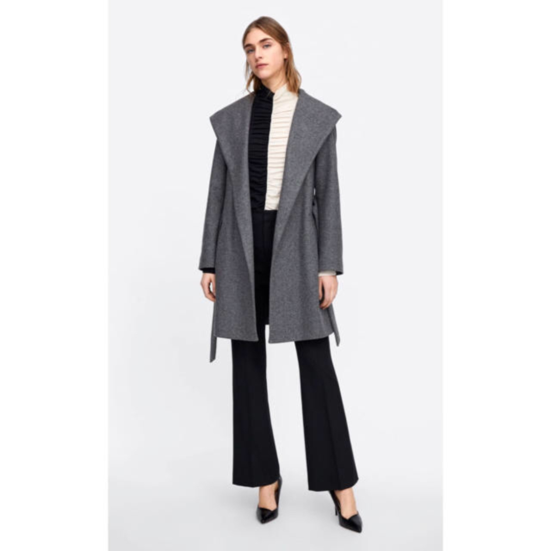 ZARA - 新品☆ZARA ザラ ベルト&フード付きコート アウターの通販 by