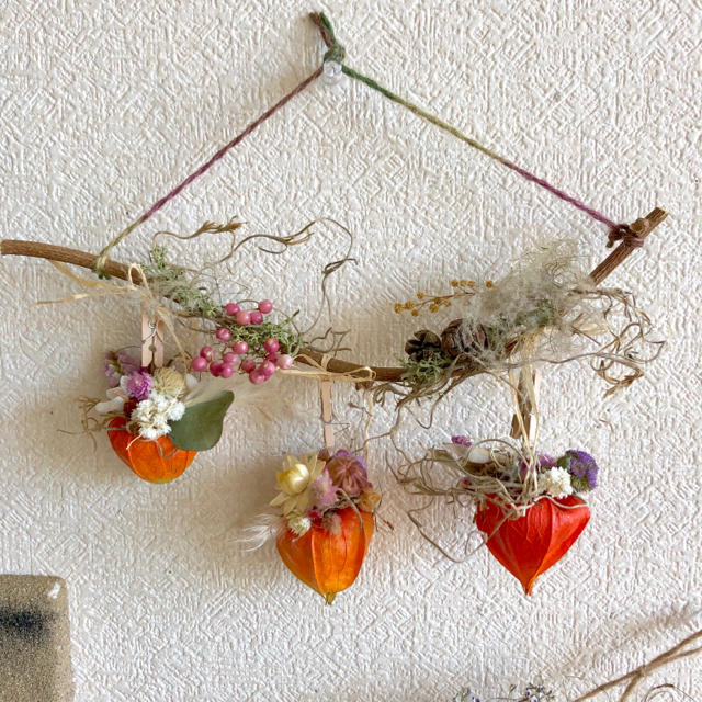 ほおずきのガーランドの通販 by ハッピー♡リース、ブーケ、雑貨｜ラクマ
