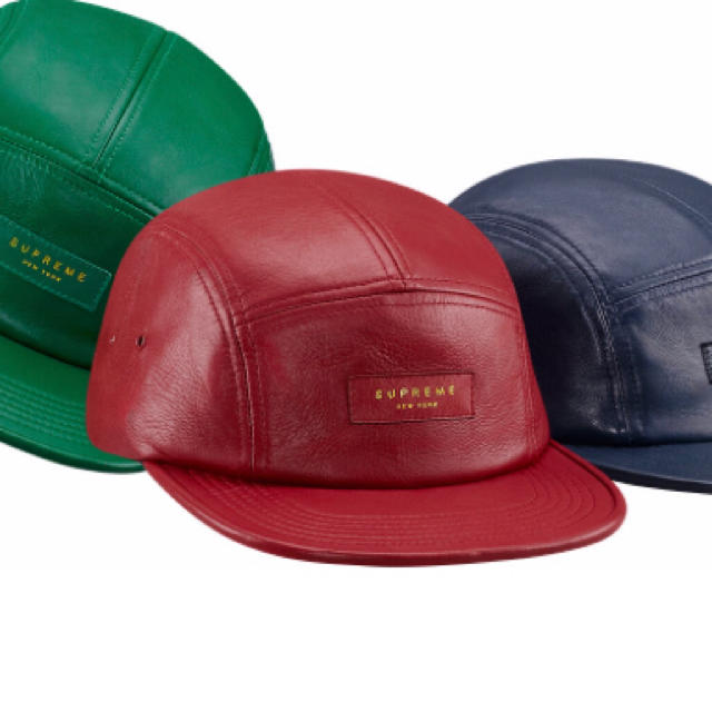 Supreme - supreme 2013ss Leather Camp Cap red の通販 by しょー's