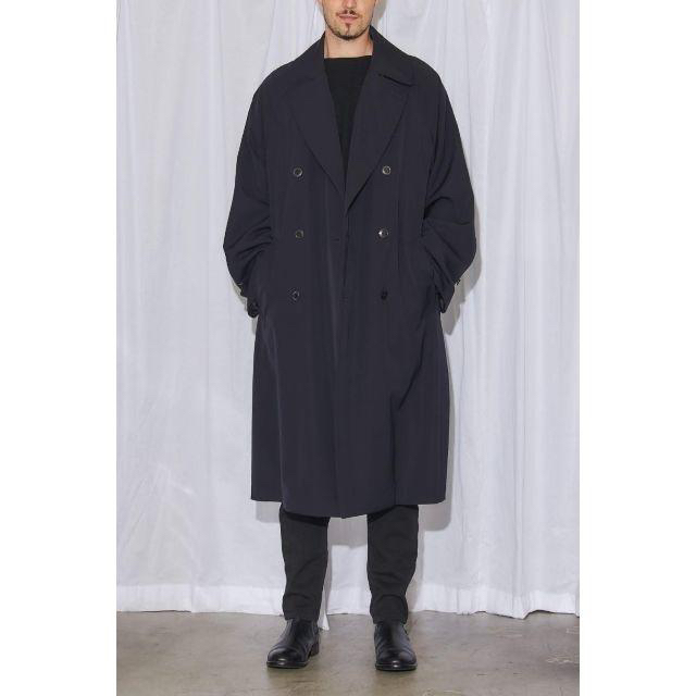 COMOLI - COMOLIウールギャバ ダブルブレステッドコート2ネイビー新品