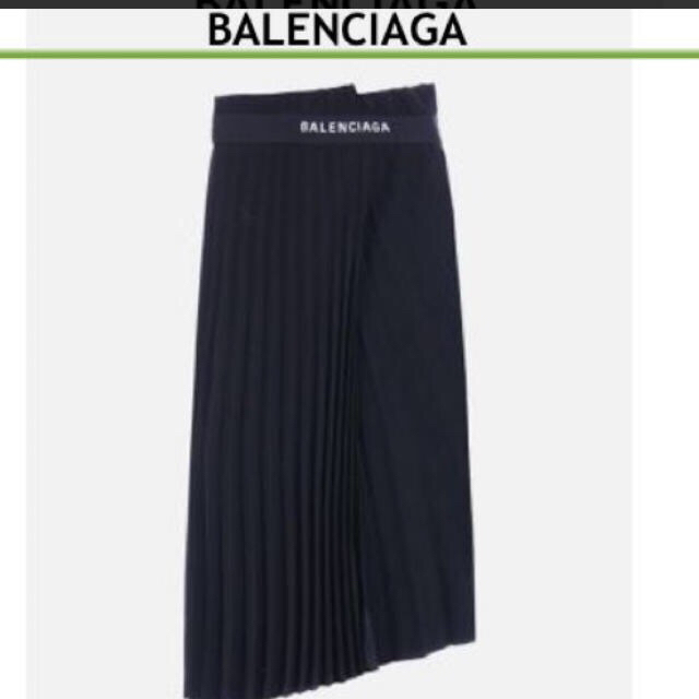 BALENCIAGA - 2019 年 バレンシアガ オーバーロゴ プリーツスカート