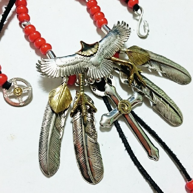 goro's - SV925 イーグル フェザー クロス ホワイトハーツ ゴローズ