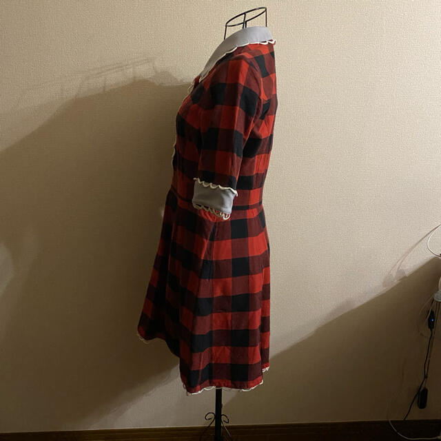 パメオポーズ 赤チェック ワンピース