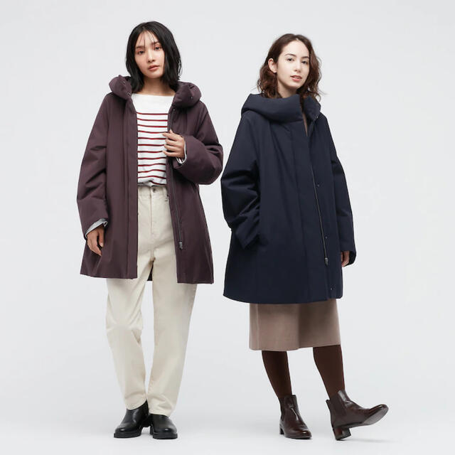 UNIQLO - UNIQLO ユニクロ ハイブリッドダウンショートコート ネイビー