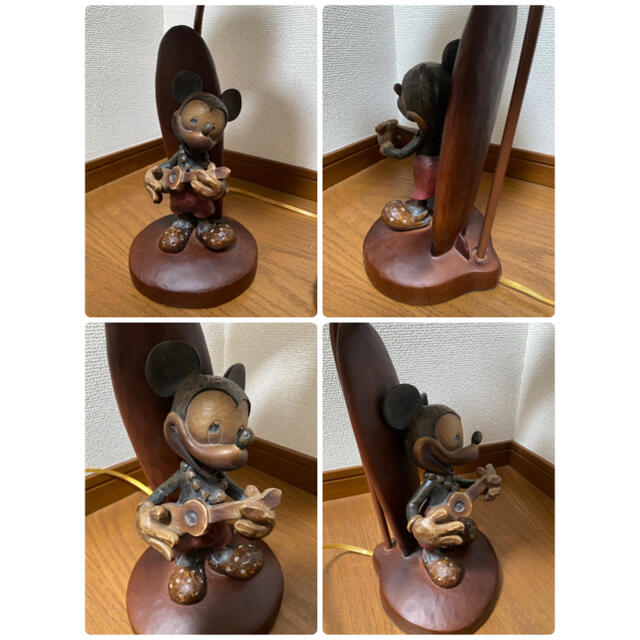 ミッキーマウス - アウラニ ディズニー ハワイ 木彫り テーブル ランプ