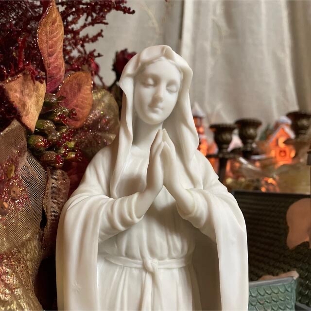 聖母 マリア像 キリスト教美術彫刻像 高さ約29cm ふーこ 聖母