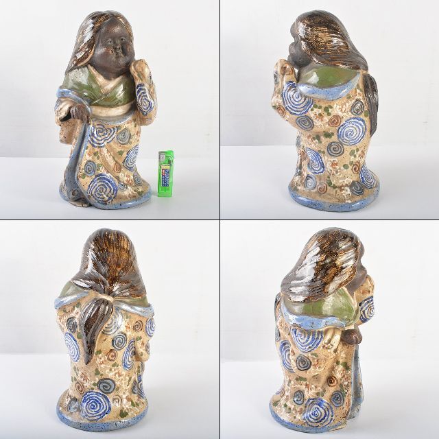 青木木米 色絵 お多福 人物像 置物 G R5224の通販 by takaryo123's