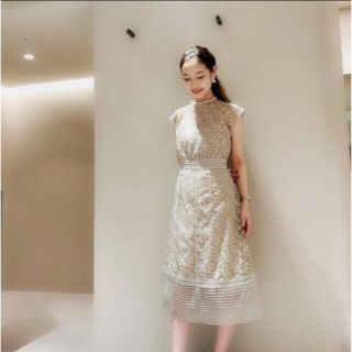 美品】FRAY I.D パーティドレスベージュ結婚式参列