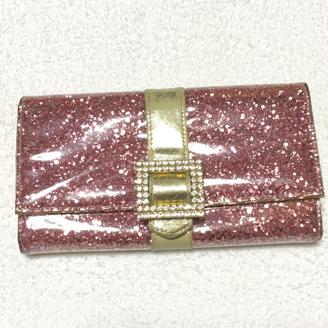 新品 ASH & DIAMONDS 長財布 ピンクグリッター ストラップ付 【公式通販】