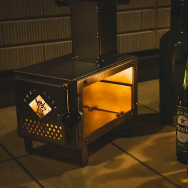 新品未使用☆dear door テーブルにも置ける「ミニ薪ストーブ」シルバー