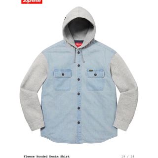 Supreme - Supreme Fleece Hooded Denim Shirt Sの通販 by RR ダブル