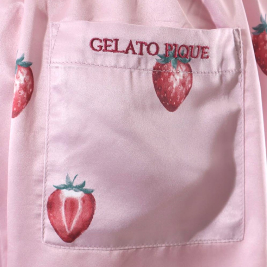 gelato pique - ジェラートピケ ストロベリー柄サテンパジャマ 上下