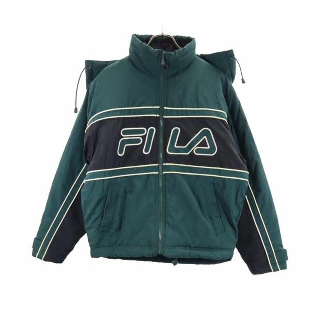 FILA - フィラ 90s オールド ナイロン 中綿ジャケット S グリーン系