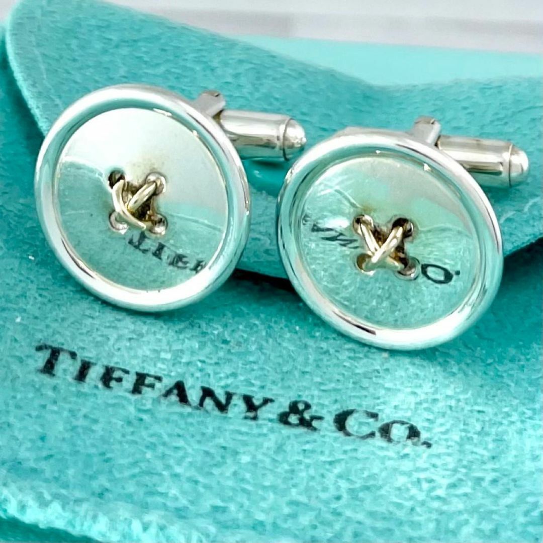 ティファニー ボタン カフス 750 925 コンビ Lp2fe