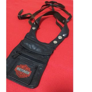 ハーレーダビットソン スタッズ ボディバッグ レザー 黒 バイカーズ