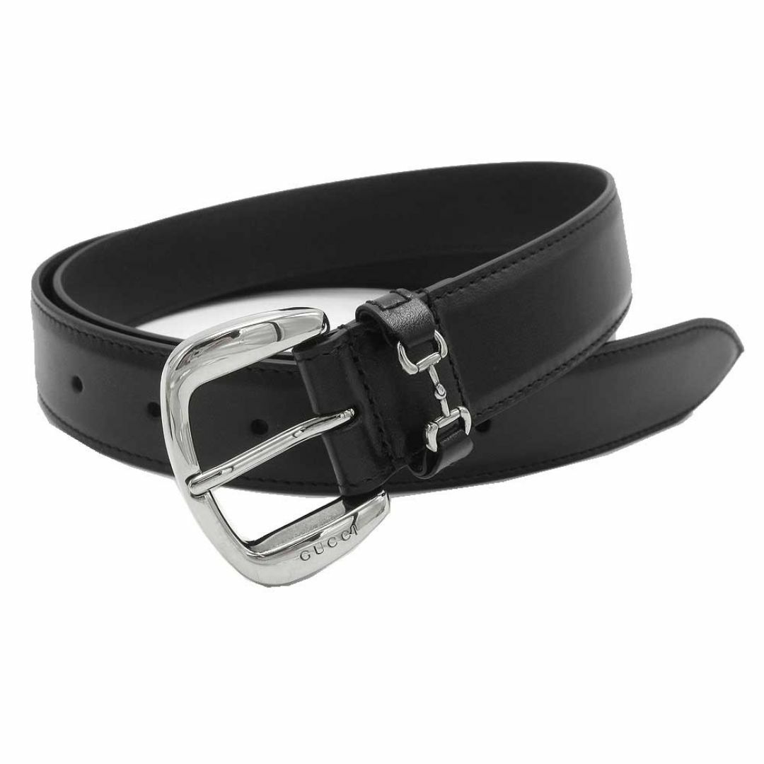 激レアGUCCI ホースビットナローベルトレザーエナメルブラック