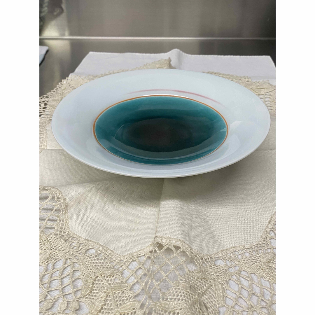 有田焼泰明窯 前田泰昭 高台皿 湖畔(未使用、実家保管品) 有田焼泰明窯