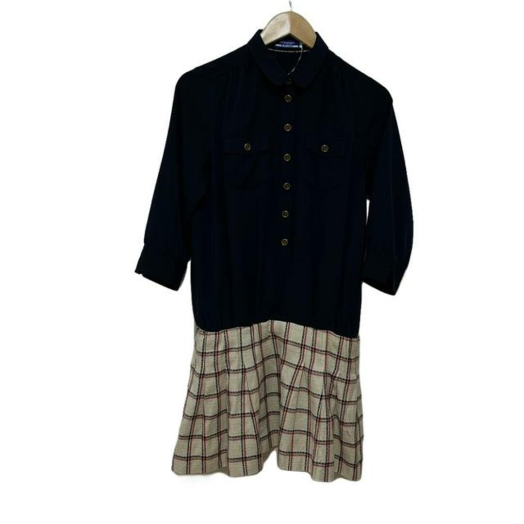 BURBERRY BLUE LABEL黒 半袖 ミニワンピース ベルト付き BURBERRY