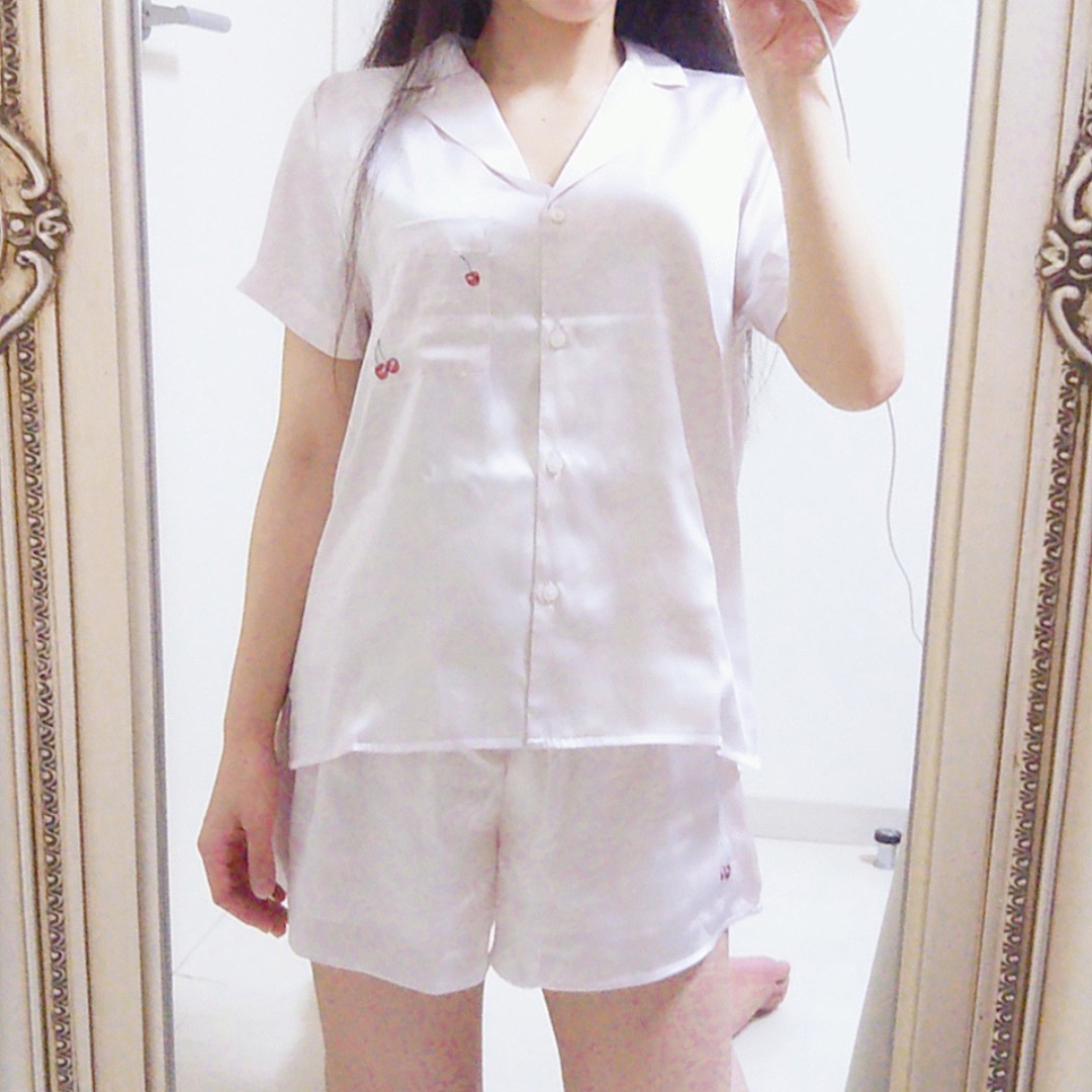 gelato pique - ジェラートピケ サテンパジャマ チェリー さくらんぼ