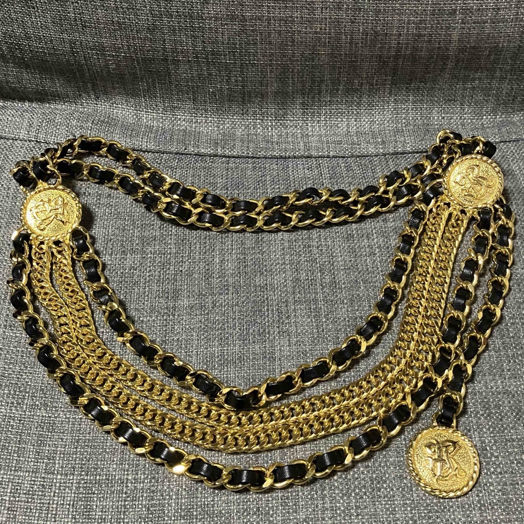 美品 J&R ジェイアンドアール チェーンベルト レザー ヴィンテージの